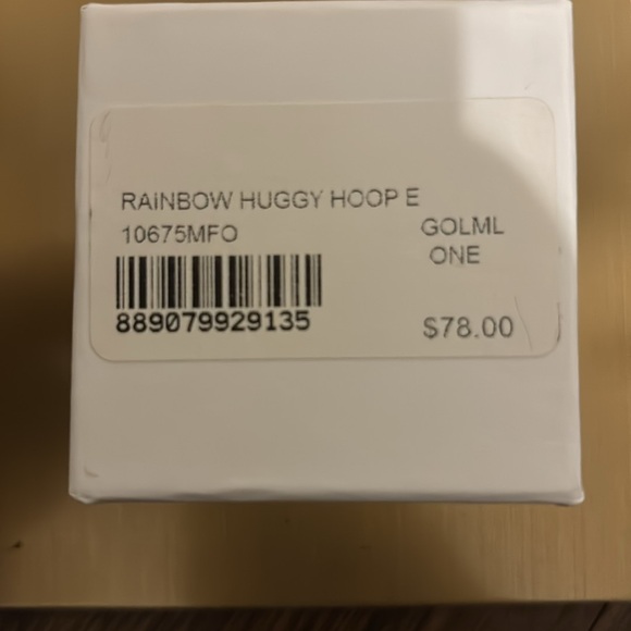 DIANE VON FURSTENBERG HUGGY HOOPS GOLD SHINY STONES - Picture 4 of 4